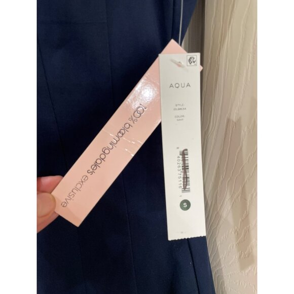 NWT Aqua Navy Blue Sleeveless Midi Fit & Flare Dress Size S - Picture 10 of 10